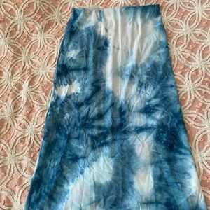 Which We Want blue tie dye midi skirt